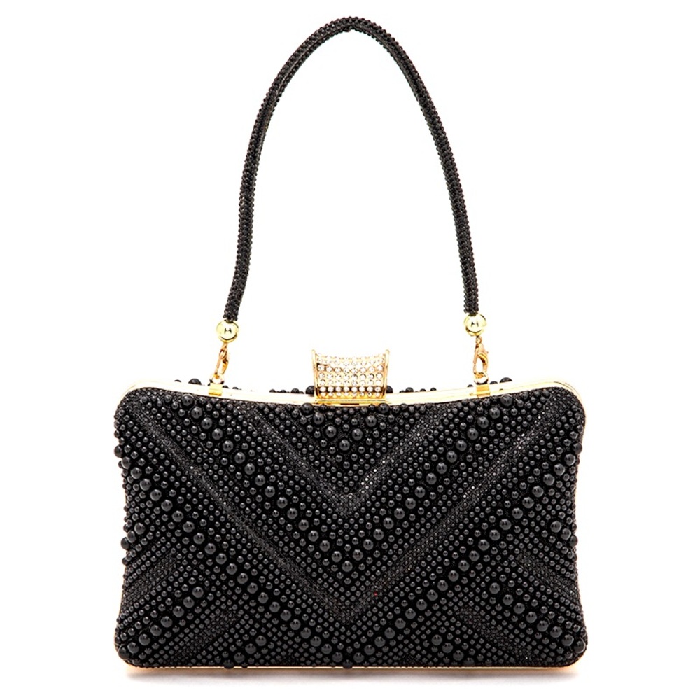 Pearl Rhinestone Evening Clutch